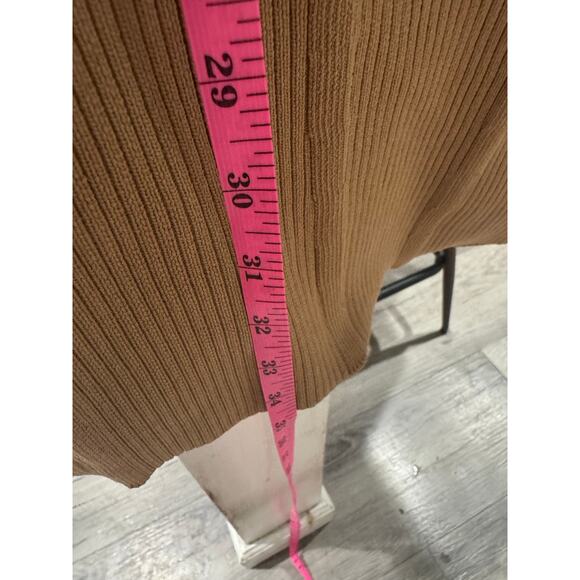 NWT Anthropologie Brown Mock Neck Short Sleeve Mini Dress Size LP - Picture 12 of 12